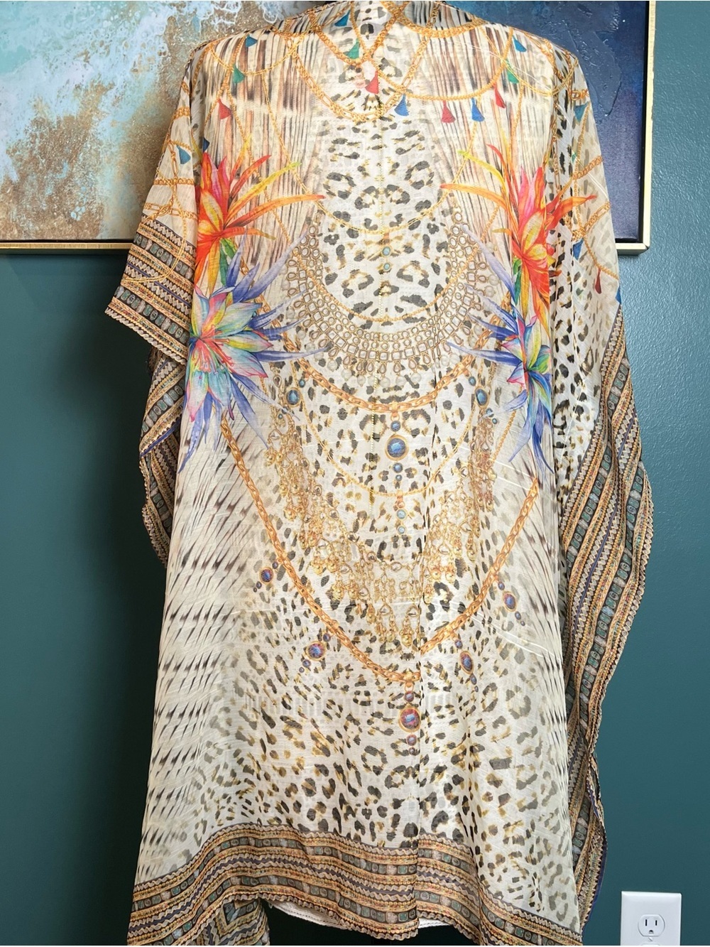 Boho Floral Leopard Printed Cover Up - Picture 5 of 8